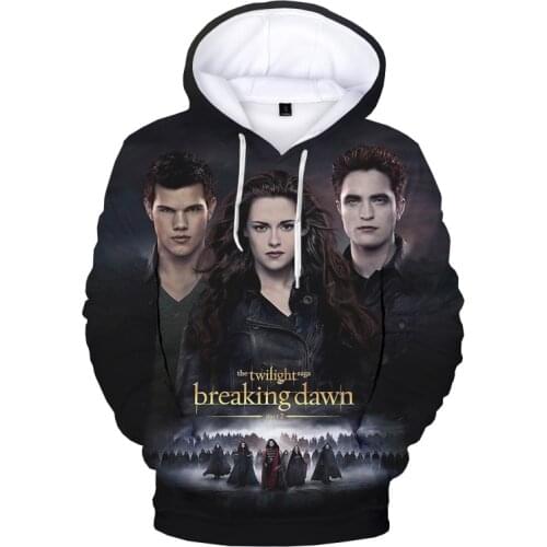 Couples The Twilight Saga 3D Print Hoodies Men Harajuku Streetwear Sweatshirts Monochromatic hoodie for men and girls
