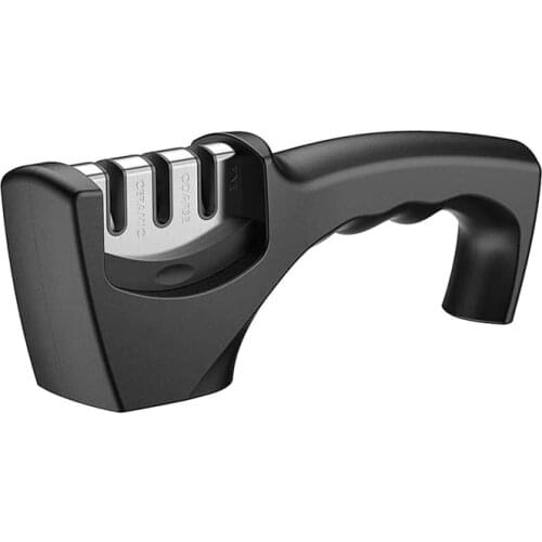 Professional Knife Sharpener 3 Stage Diamond Ceramic Tungsten Steel Handheld Knives Sharpening Helps Repair Restore and Polish