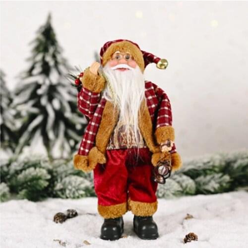 Christmas New Product Decorations Standing Santa Doll Christmas Plastic Doll Creative Toys New Year Home Decorations