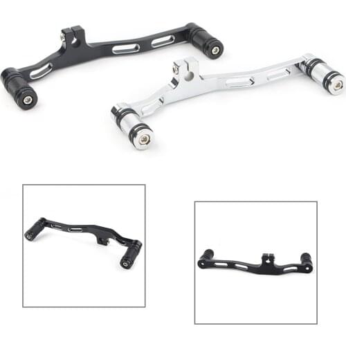 CNC Motorcycle Front Rear Gear Shifter Lever Front & Rear For Harley Davidson Dyna FXD w/ Mid-Control 1991-2017 Black/Chrome