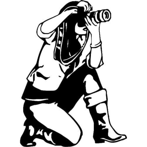 S51198 Various Sizes/Colors Car Stickers Vinyl Decal Beautiful Lady with Camera Motorcycle Decorative Accessories