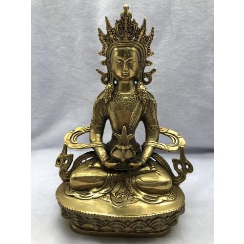 Collect China Fine Workmanship Brass Sculpture Bodhisattva Buddha Metal Crafts Home Decoration#10