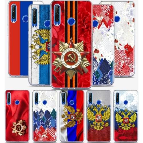 Russia flags Emblem Silicone Cover For Honor 30 30S 30i 9 10 9A 9C 9S 9N 10i 10X 9X Lite Pro 5G Phone Case