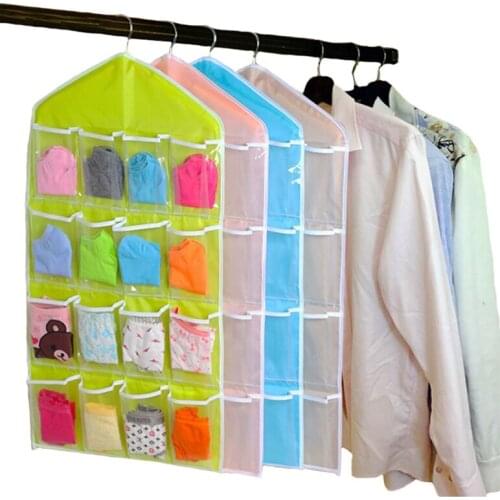 Foldable Wardrobe Wall Door Back Hanging Bags Sundries Storage Bags Jewelry Hanging Wall Pouch Underwear Sock Tie Hang Organizer