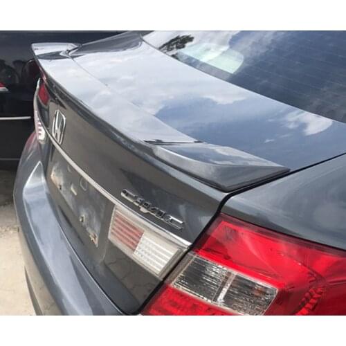 Spoiler For 2012-2015 Honda Civic 4DR Sedan Unpainted Rear Wing Model B Factory Style Trunk Lip ABS 1PCS