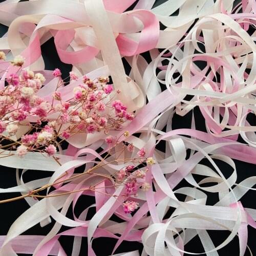 4mm 7mm 13mm variegated color 100% pure silk thin taffeta silk ribbons for embroidery and handcraft project,gift packing,wedding
