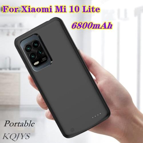 KQJYS 6800mAh Shockproof Battery Charger Cases for Xiaomi Mi 10 Lite Battery Case Portable Power Bank Battery Charging Cover