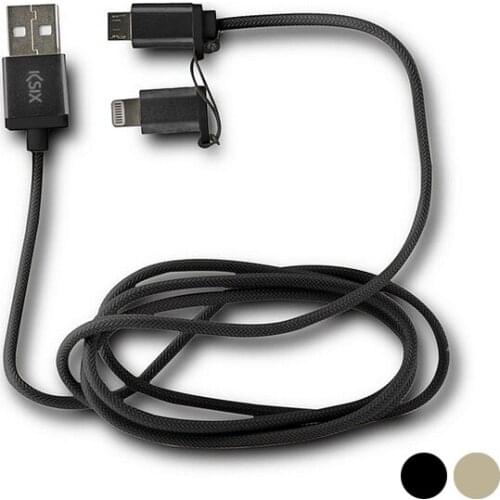 USB Cable to Micro USB and Lightning KSIX