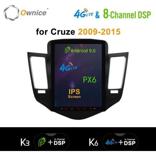 DSP Vertical Android 9.0 Car DVD for Chevrolet Cruze 2009 2010 2011-2014 K3 K6 Car Radio DSP 4G LTE SPDIF PX6 GPS Navigation