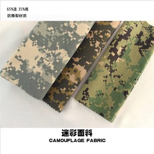 Waterproof and thickened leisure blended polyester/cotton digital printed camouflage clothing fabric