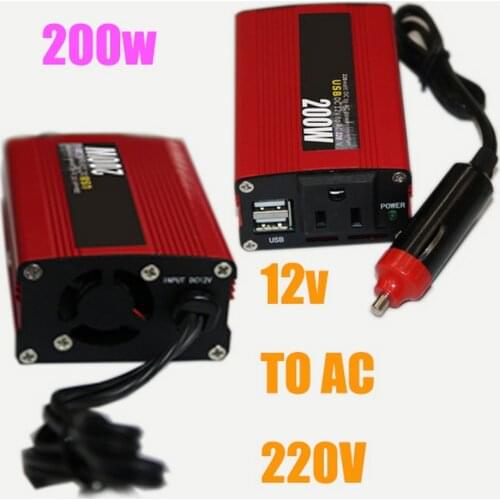 USB Charger Auto Modified Sine Wave Inversor de coche Inverseur de voiture 12V 220V Converter Car 200W Power Inverter Portable