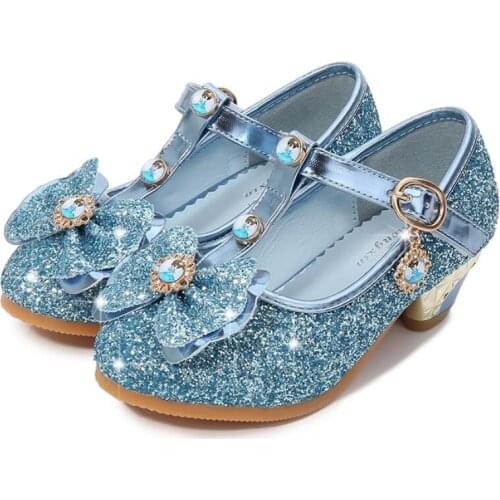 Autumn new girls high heel princess shoes childrens single shoes leather performance shoes EU size 26-36 girls dance shoes