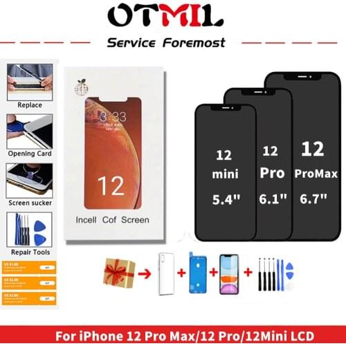 RJ Incell lcd For iPhone 12 Pro Max/12 Pro/12Mini/ With 3D Touch Digitizer Assembly No Dead Pixel LCD Screen Replacement Display
