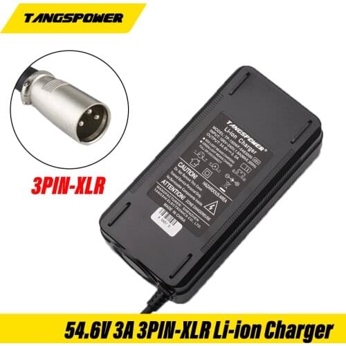 1PCS lowest price 54.6V 3A Charger 54.6v 3A electric bike lithium battery charger for 48V lithium battery pack XLR Plug
