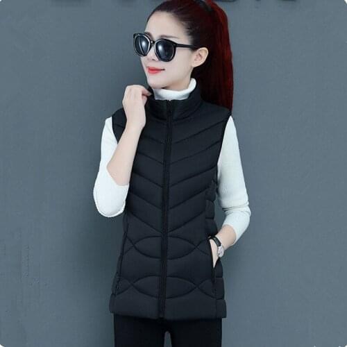 1061Elegant Casual Autumn Winter Woman Vest Student Short Cotton Coat Down Jacket Loose Warm Top 5XL Plus Size Waistcoat