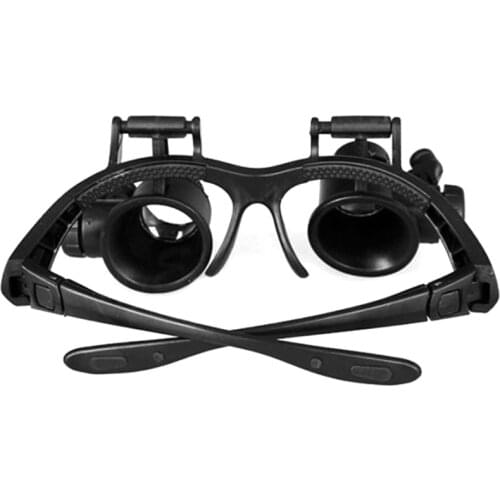 10X 15X 20X 25X LED Double Eye Jeweler Repair Watch Magnifier Loupe Glasses Lens 62KC
