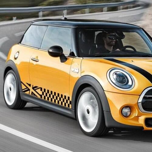 2pcs/lot kk Mini JCW Mini Cooper S One John Works Countryman Car body Sticker car stripe sticker R55 R56 R57 R58 R59 R60 R61 F60