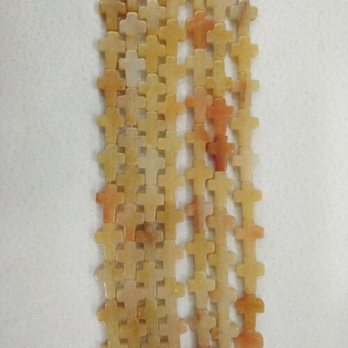 2016 Fashion natural stone cross charms beads For DIY necklace jewelry making 48pcs/lot wholesale free shipping