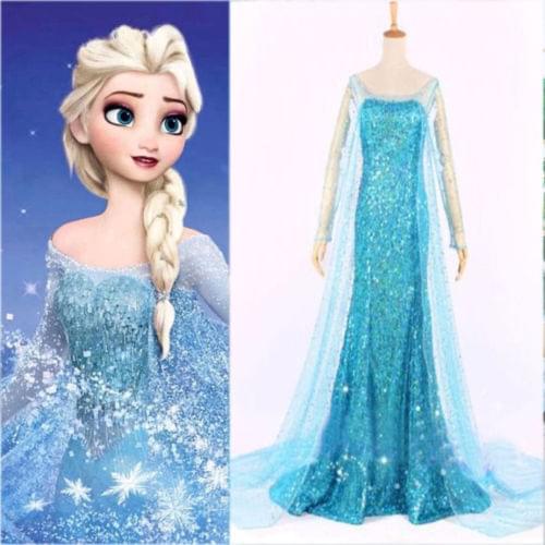 2019 Hot Elsa Queen Princess Adult Women Cocktail Party Dress Costume Elsa Dresses