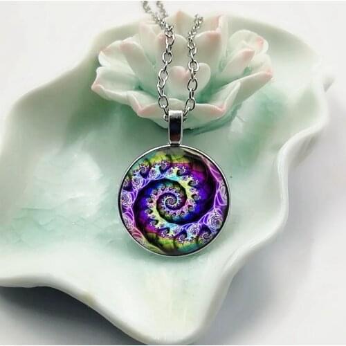 2019 New Fashion Kaleidoscope Glass Pendant Necklace