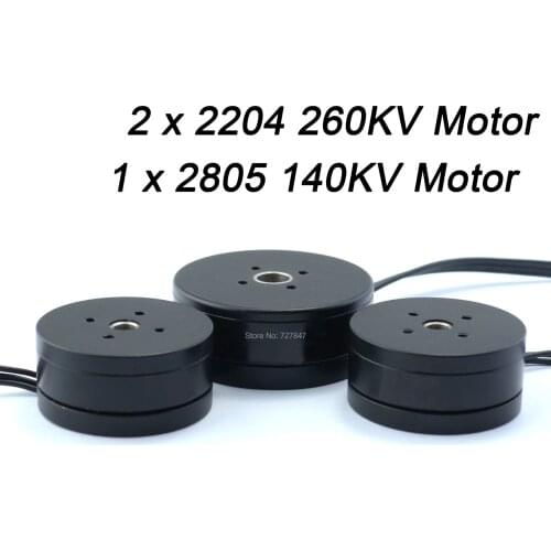 2 x 2204 260kv Motor + 1 x 2805 140kv Brushless Gimbal Motor for 3 Axis Brushless Gimbal