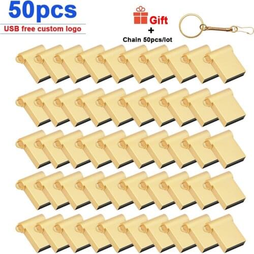 50pcs/lot USB Flash Drive Pendrive 64GB 32GB 16GB 8GB 4GB Flash Disk USB 2.0 Metal Pen drive Memoria U Stick Flash Drive U Disk