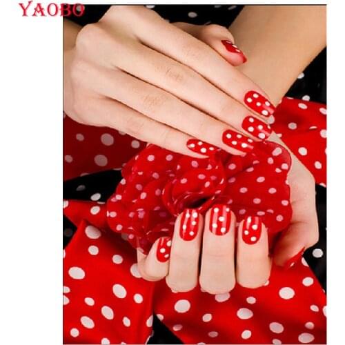 Embroidery diamond painting round/square diamond mosaic Modern Fashion Colorful Nail Pictures For Manicure Store Home Decoration