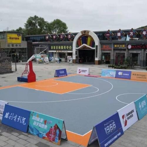 Beable Outdoor Backyard Basketball Court Flooring Interlocking Tiles PP Interlock With Drainage System