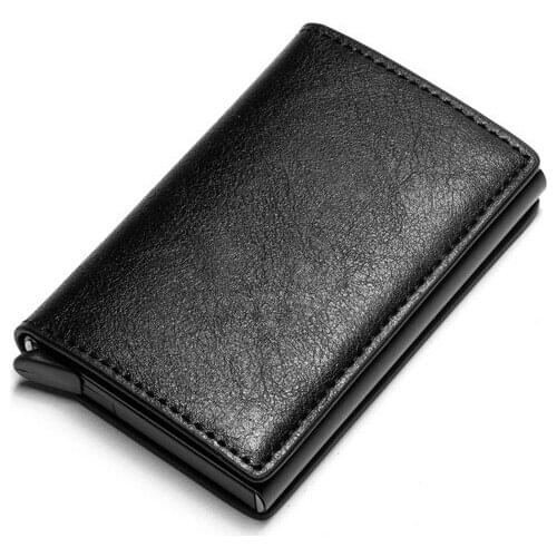 Bycobecy RFID Anti-theft Card Holder Men Wallets Money Bag Male Vintage Black Short Purse 2021 Pu Leather Slim Mini Wallets Thin