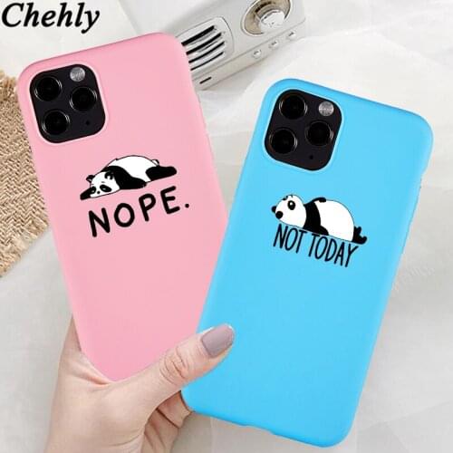 Funny Panda Phone Case for iPhone 12 SE 11 Pro X XS MAX XR 8 7 6s Plus Mini Cases Soft Sillicone Clear TPU Accessories Covers