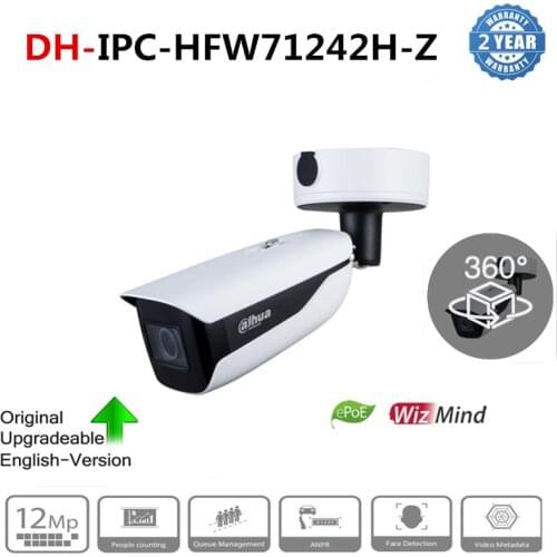 Dahua International Version IPC-HFW71242H-Z 12MP 2.7 mm-12 mm Motorized vari-focal Lens IR 60M ePOE WizMind Bullet IP Camera