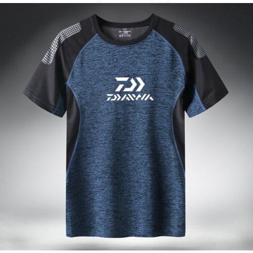 Daiwa Fishing Clothing Summer Cotton Tshirt Short Sleeves Outdoor Sport Wear Quick Drying Breathable Mens Shirt Fishing Clothes