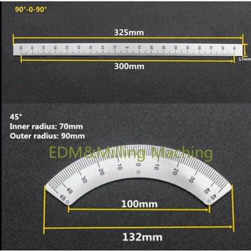 CNC Milling Machine Part C15 Universal Head Radian Ruler 45 + 90 Degree Angle Plate For Bridgeport Mill Tool