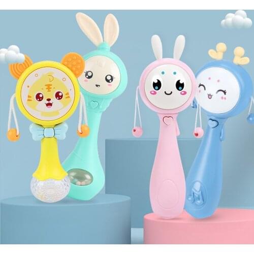 Multifunctional Light Music Stick Baby Teeth Rattle Toy Education Mobile Cot Kids Bed Bell Newborn Stroller Crib Infants 0-3Y