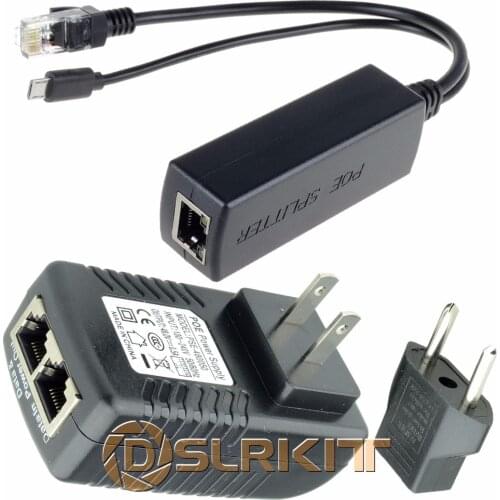DSLRKIT Raspberry Pi 3 Board Power Over Ethernet Kit PoE(Injector+ Splitter) 5V 2.4A
