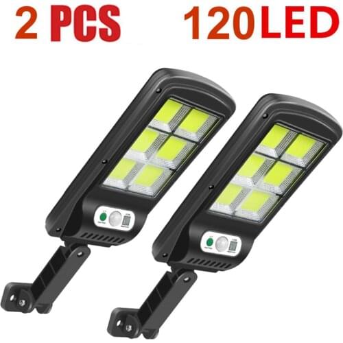 2pcs remote 128 LEDs Chip solar Light PIR Motion Sensor remote Solar Lamp Outdoor Waterproof Garden Wall floodlight with bracket