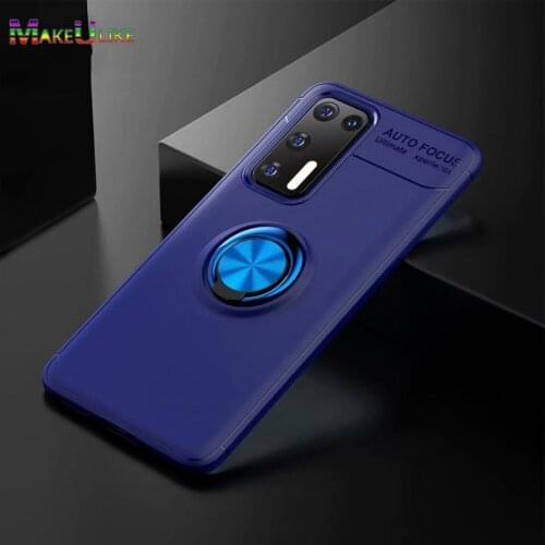 Ring Silicone Case For Huawei P40 P30 P20 Pro P10 Plus Lite Mate 40 30 20 10 Pro Lite Case Soft Cover Anti-fall Kickstand Case