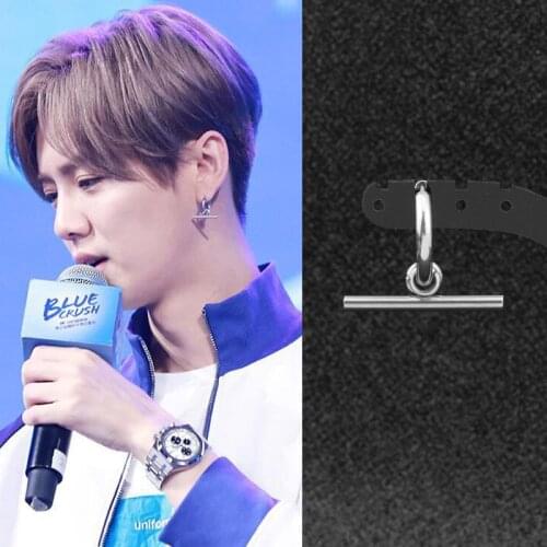 Korea Stainless Steel Earrings Men Women Round Bar Pendant Stud Earrings Boys Guys Girls Ear Clip Stainless Steel Jewelry Gift
