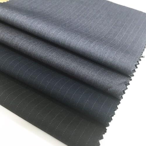 Suit Blended Fabric Tr Striped Shuttle Vertical Stripe Woolen Fabric Spring and Autumn Fashion Suit Fabric Wholesale