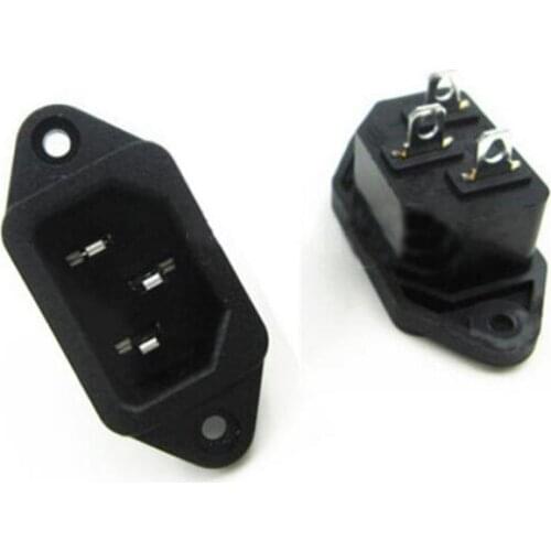 Hot 5 Pcs 3P IEC 320 C14 Mount Male Plug Panel Power Inlet Sockets Connectors AC 250V 10A Receptacle