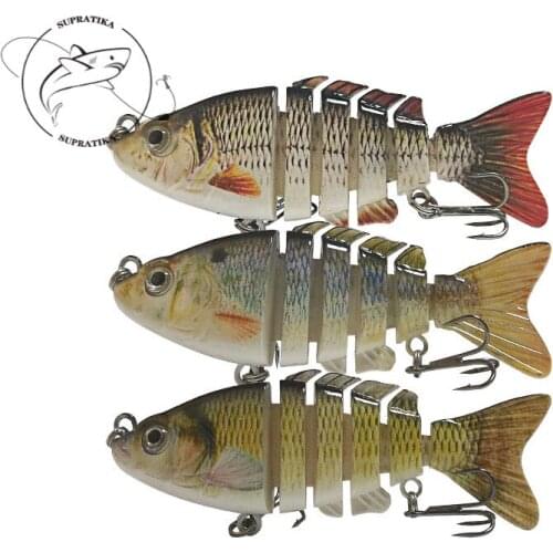 Multi-Section Bionic Anti-Corrosion Plastic Fishing Bait 6# Hooks Artificial Sinking 6-Segment Freshwater Hard Fishing Lure