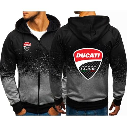2021 Mens Jacket Zipper Punk Clothes Ducati Logo Custom Casual Harajuku Gradient Color Popular Hoodies Gradient Sweatshirt