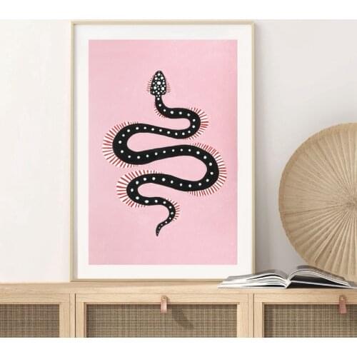 Peppermint the Snake Prints Watercolor Art Painting Picture Gallery Wall Art Print Modern Abstract Poster Home Art Wall Decor