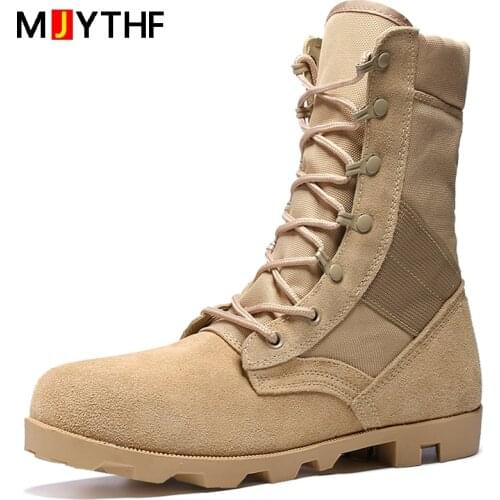 2021 New Combat Desert Boots Male Tactical Military Boots Outdoor Hiking Boots Shoes Army Boots Winter Shoes Non-slip Men Shoes
