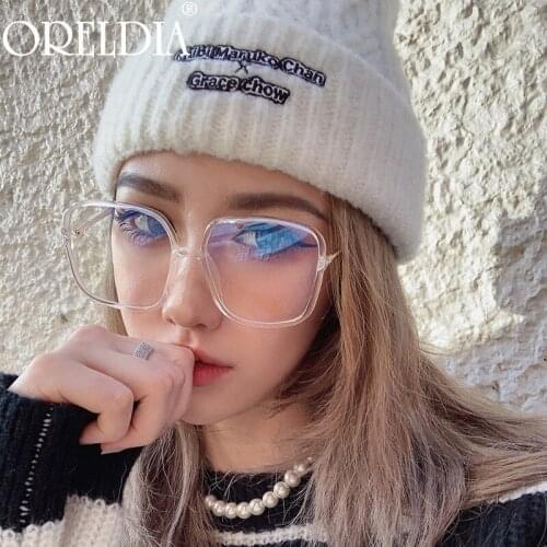Oversize New Square Cat Eye Anti-blue Light Ultralight Glasses Frames Men Women Optical Fashion Transparent Computer Glasses