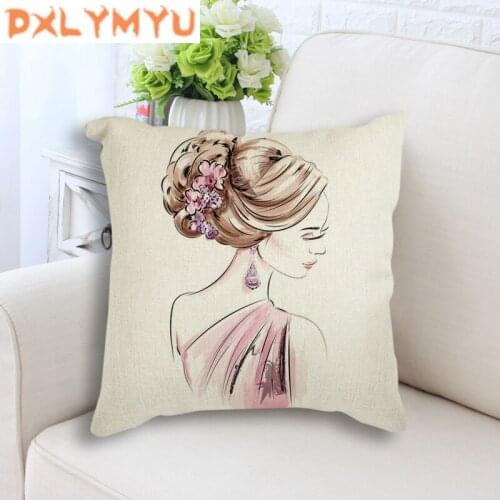Perfume Paris Tower Flower Girl Nordic Posters Printed Cushion Cover for Sofa Home Decor Pop Art Decorative Pillow Cover