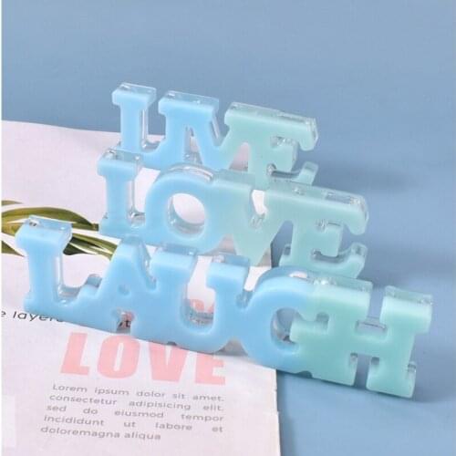 Letter English Words Crystal Epoxy Resin Mold Room Listed Pendant Hanging Ornament Silicone Mould DIY Crafts Decorations Jewelry