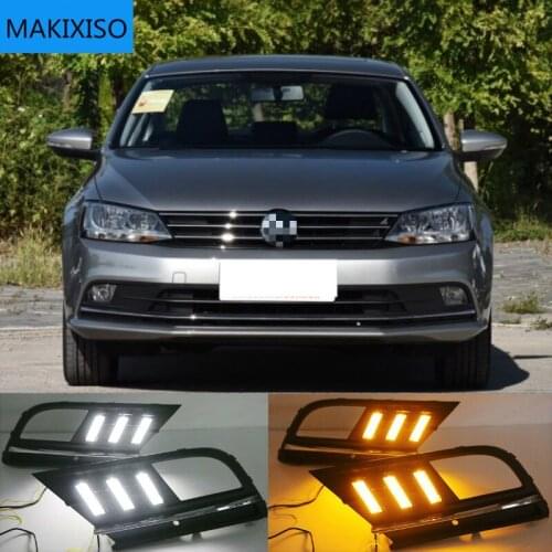 Fog lamp For Volkswagen VW Jetta Sagitar MK6 2015-2018 car styling driving LED DRL Daytime Running Light Daylight