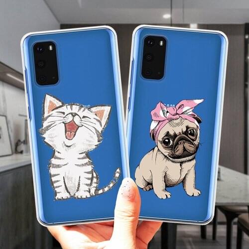Cute Cartoon Corgi Cat Dog Clear Soft Silicone Phone Case Cover For Samsung S20 Plus S20 Ultra 5G S8 S9 S10 Plus S6 S7 Edge S10E