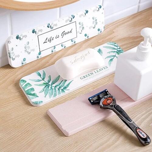Rectangular Toothbrush Mat MildewProof Diatomite Soap Mat Quick-Drying Toiletries Absorbent Pad Toothbrush Shaver Storage Pad